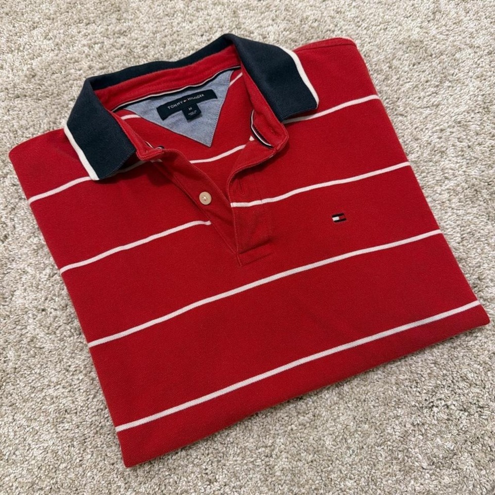 Tommy‎ Hilfiger Polo Shirt | Red Stripe | Medium